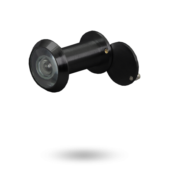 Black door viewer on a white background