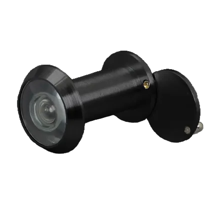 Black door viewer on a white background