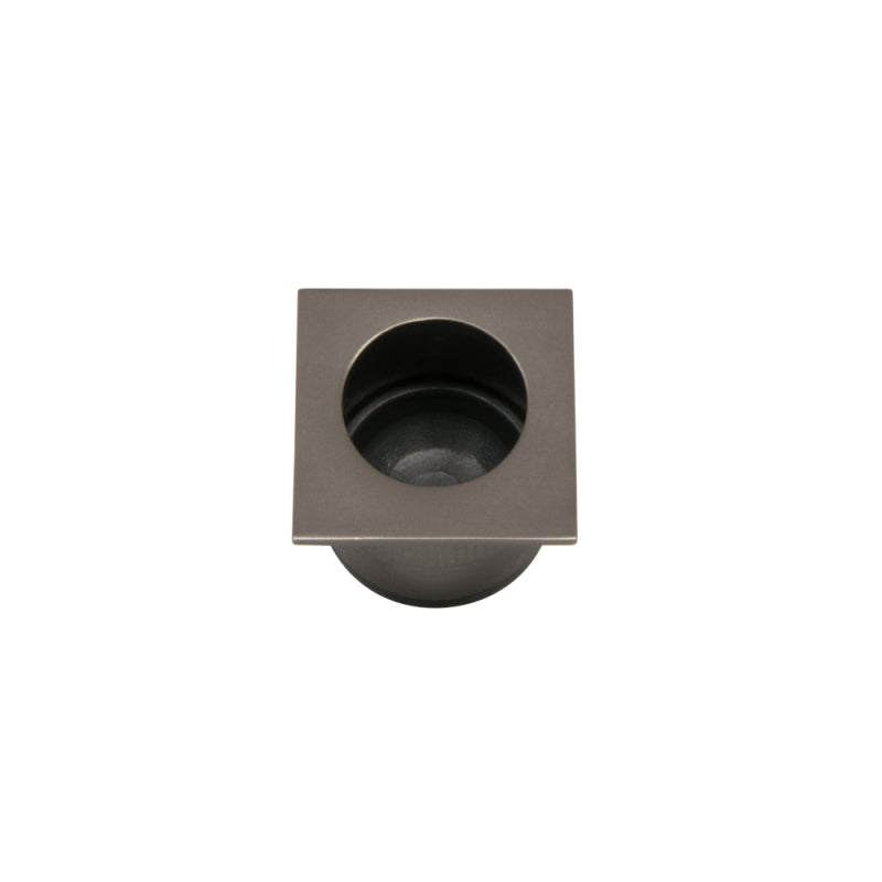 Graphite Nickel square metal edge pull on a white background.