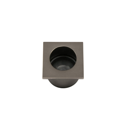 Graphite Nickel square metal edge pull on a white background.